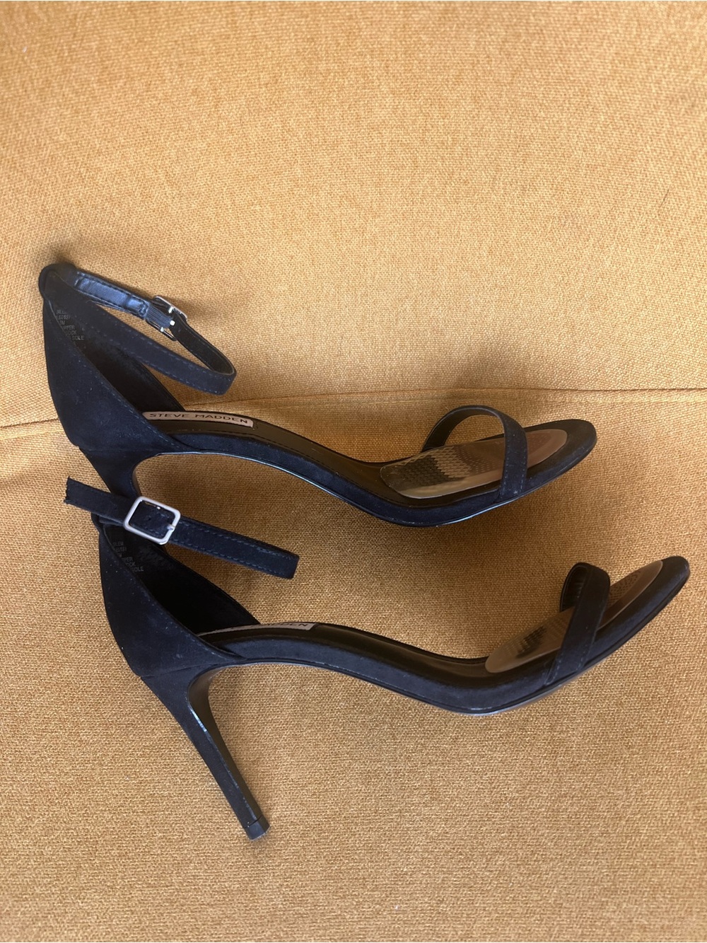 Steve Madden Black Open-Toe Ankle Strap Heels
